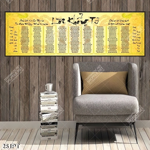 Tranh in uv lời dạy của KHỔNG TỬ