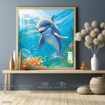 Tranh treo tường cá heo đại dương
