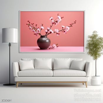 Mẫu tranh bình hoa mới nhất trang trí phòng khách, phòng ăn