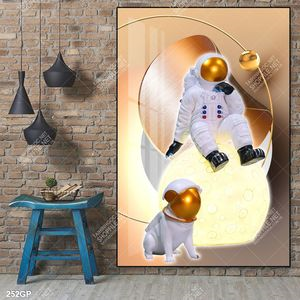 Tranh nghệ thuật phi hành gia trang trí tường nhà