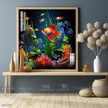 Tranh cá heo nghệ thuật độc đáo