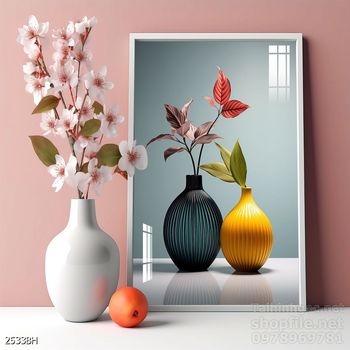 Mẫu tranh bình hoa đẹp hiện đại trang trí tường nhà