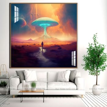 Tranh nghệ thuật phi hành gia treo trang trí tường