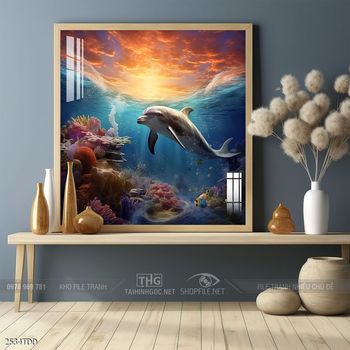 Tranh cá heo đẹp