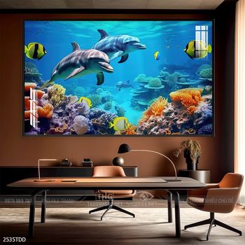 Tranh cá heo đại dương