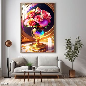 Tranh bình hoa hiện đại treo tường sang trọng ý nghĩa