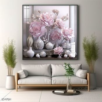 Tranh bình hoa đẹp trang trí tường