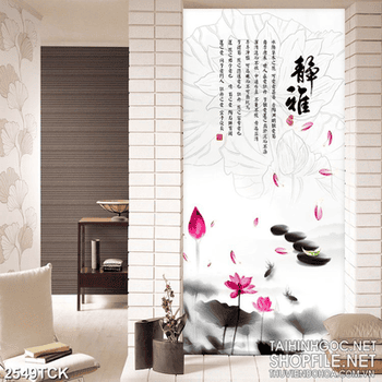 Tranh in canvas đàn cá chép bên hoa sen khoe sắc thắm