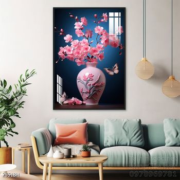 Tranh bình hoa độc đáo trang trí phòng khách