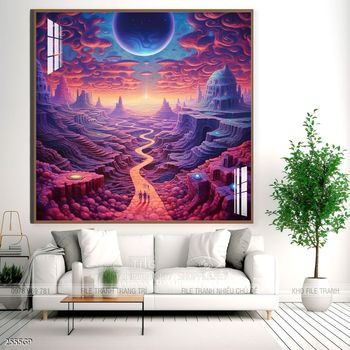 Tranh phi hành gia decor tường nhà