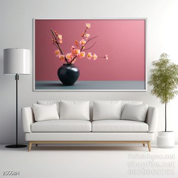 Mẫu tranh bình hoa trang trí tường đẹp tinh tế