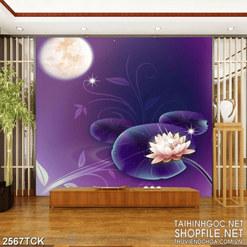 Tranh in canvas chú cá chép màu xanh vẫy đuôi xinh đẹp