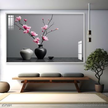 Mẫu tranh bình hoa mới nhất trang trí phòng khách, phòng ăn