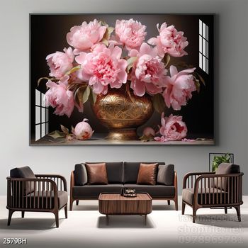 Mẫu tranh bình hoa nghệ thuật decor trang trí tường