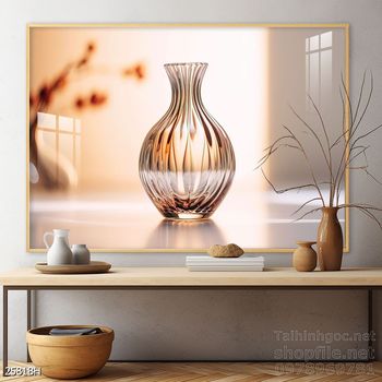 Tranh bình hoa độc đáo trang trí phòng khách