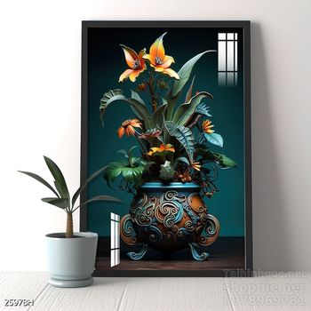 Tranh bình hoa đẹp trang trí tường
