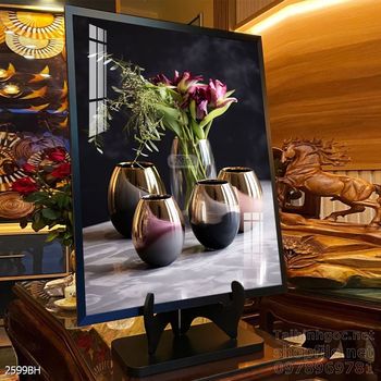 Mẫu tranh bình hoa nghệ thuật decor trang trí tường