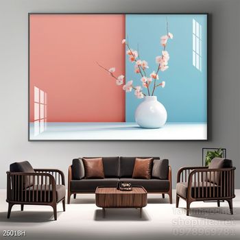 Tranh bình hoa độc đáo trang trí phòng khách