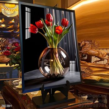 Tranh bình hoa nghệ thuật sang trọng