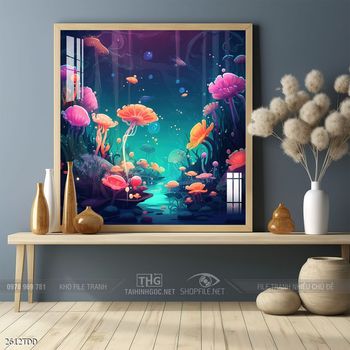 Tranh cá heo dưới lòng đại dương tuyệt đẹp