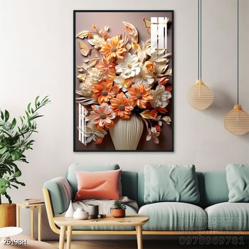 Mẫu tranh bình hoa sang trọng đẹp độc đáo