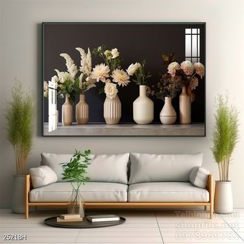 Mẫu tranh bình hoa đẹp hiện đại trang trí tường nhà