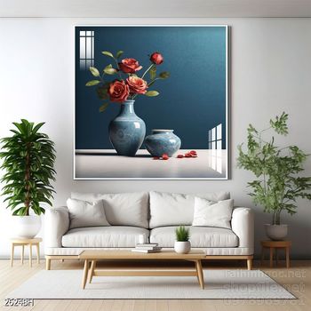 File tranh bình hoa đẹp decor tường nhà trang trí