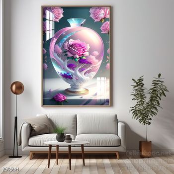 Mẫu tranh bình hoa nghệ thuật decor tường