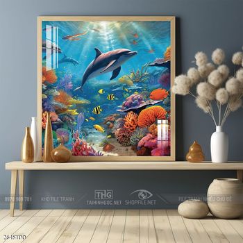 Tranh cá heo đại dương