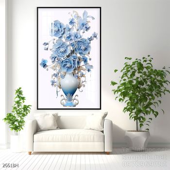 Tranh bình hoa đẹp decor trang trí tường