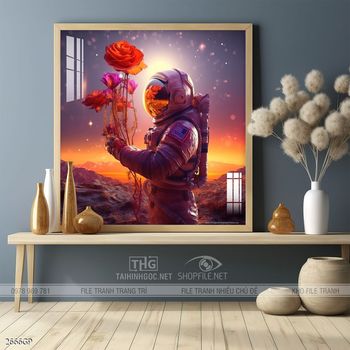 Tranh phi hành gia đẹp