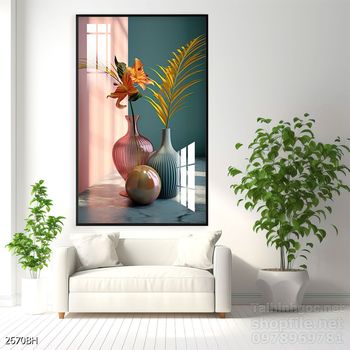 Mẫu tranh bình hoa nghệ thuật decor trang trí tường