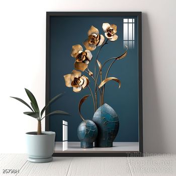 Mẫu tranh bình hoa nghệ thuật decor tường