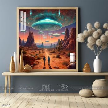 Tranh phi hành gia decor tường nhà