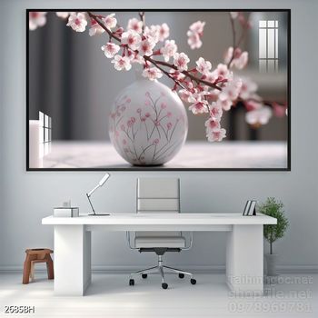 Mẫu tranh bình hoa nghệ thuật decor trang trí tường