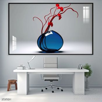 Mẫu tranh bình hoa trang trí tường đẹp tinh tế