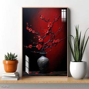 Tranh bình hoa hiện đại treo tường sang trọng ý nghĩa