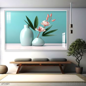 File tranh bình hoa đẹp decor tường nhà trang trí