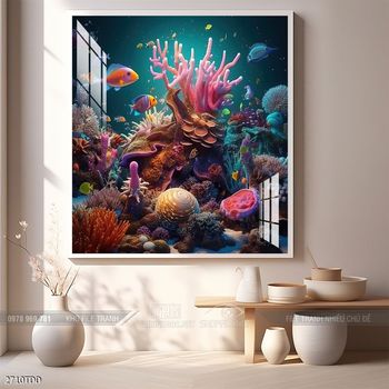 Tranh treo tường cá heo đại dương