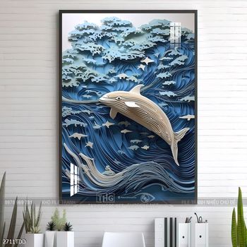 Tranh treo tường cá heo dễ thương
