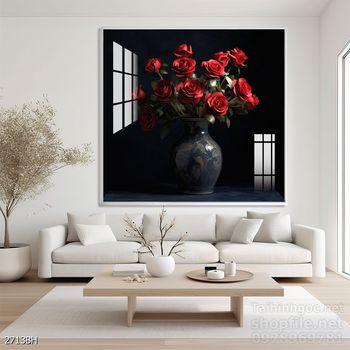 Tranh bình hoa đẹp decor trang trí tường
