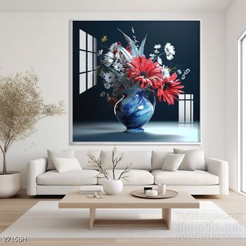 Tranh bình hoa hiện đại treo tường sang trọng ý nghĩa