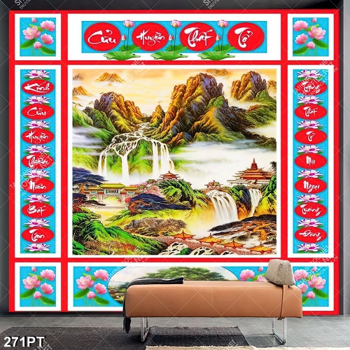 Tranh Cửu Huyền Thất Tổ trang trí phòng thờ