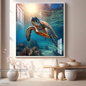 Tranh cá heo decor trang trí tường nhà