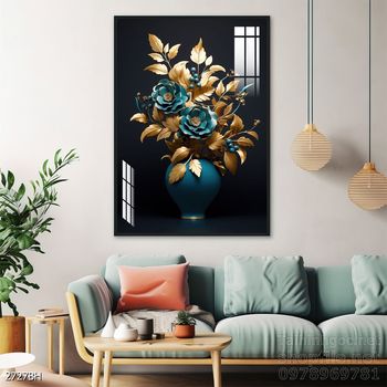 Mẫu tranh bình hoa trang trí tường đẹp tinh tế