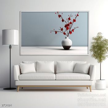 Tranh bình hoa hiện đại treo tường sang trọng ý nghĩa
