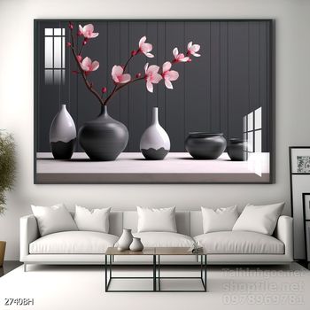Tranh bình hoa đẹp trang trí tường