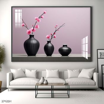 Mẫu tranh bình hoa nghệ thuật decor trang trí tường