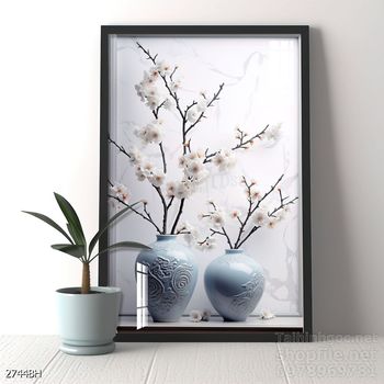 Tranh bình hoa độc đáo trang trí phòng khách