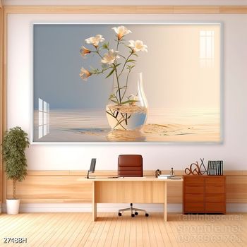 File tranh bình hoa đẹp decor tường nhà trang trí